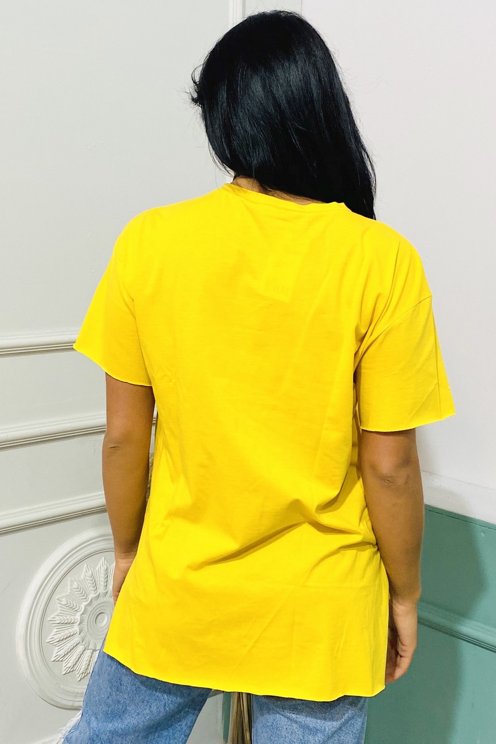 Dusuk Omuz Basic Tshirt/Sari
